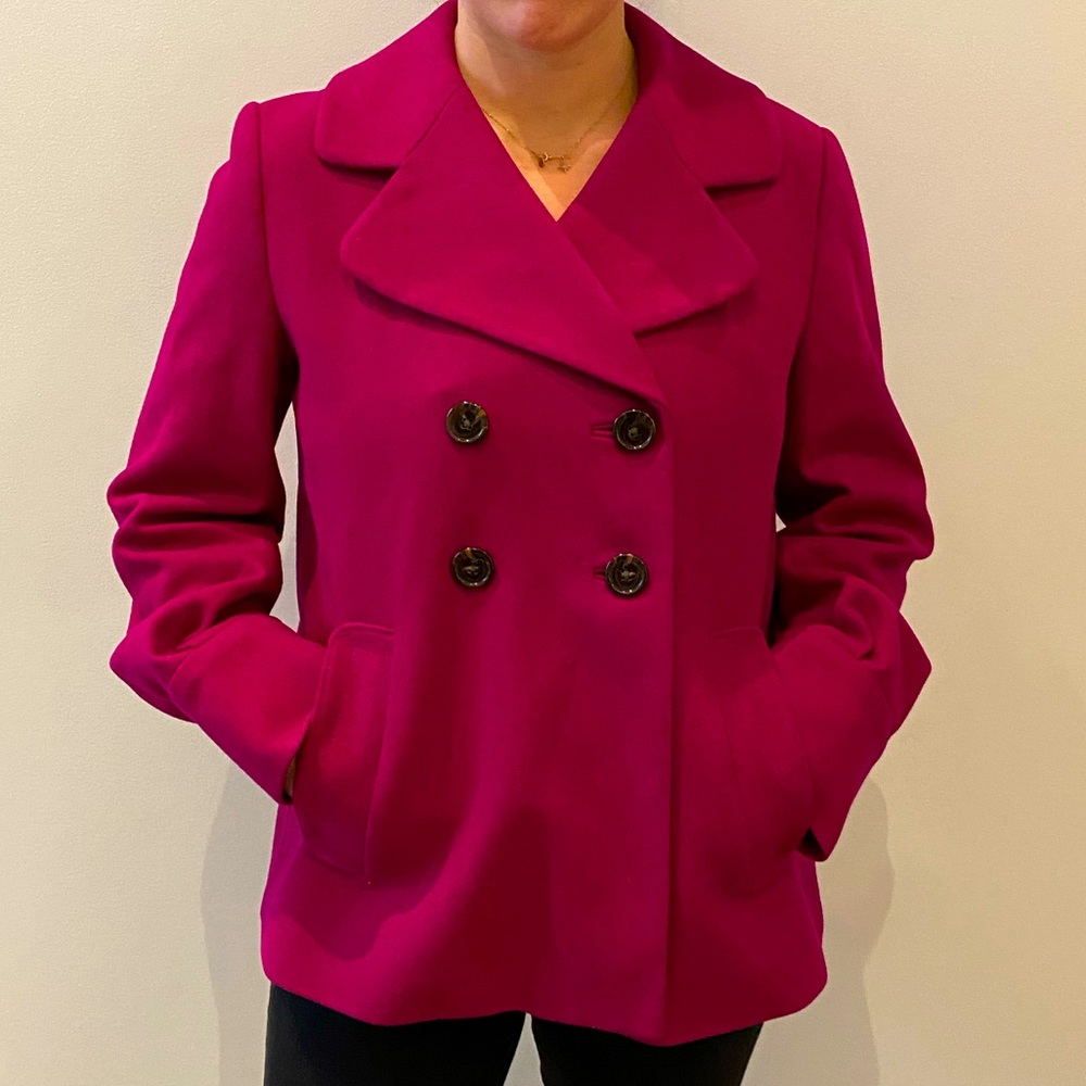 Banana Republic women’s wool pea coat with silk lining